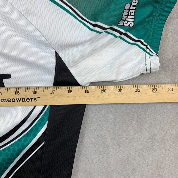 Share The Damn Road Mens Cycling Jersey Small White Green Full Zip Shirt Thanks - Picture 6 of 7